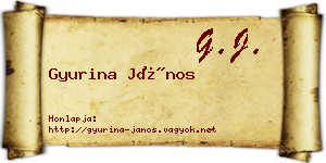 Gyurina János névjegykártya