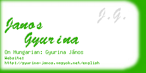 janos gyurina business card
