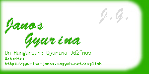 janos gyurina business card